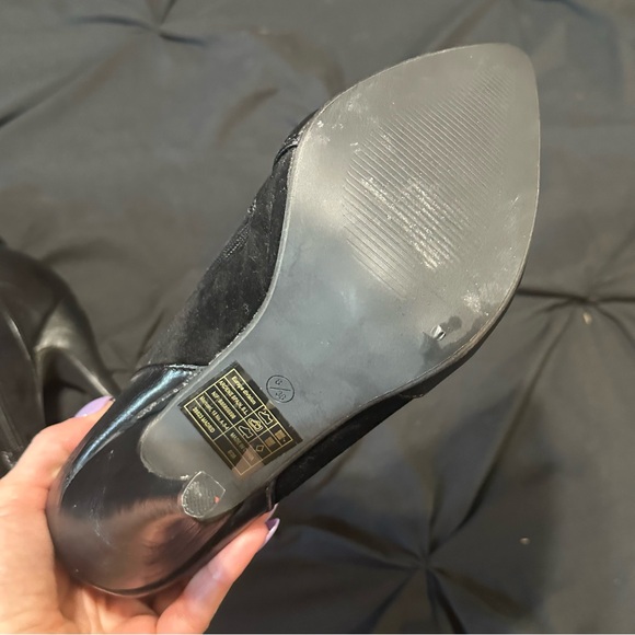 Black Strappy Stiletto Boots, US8 - Picture 3 of 5